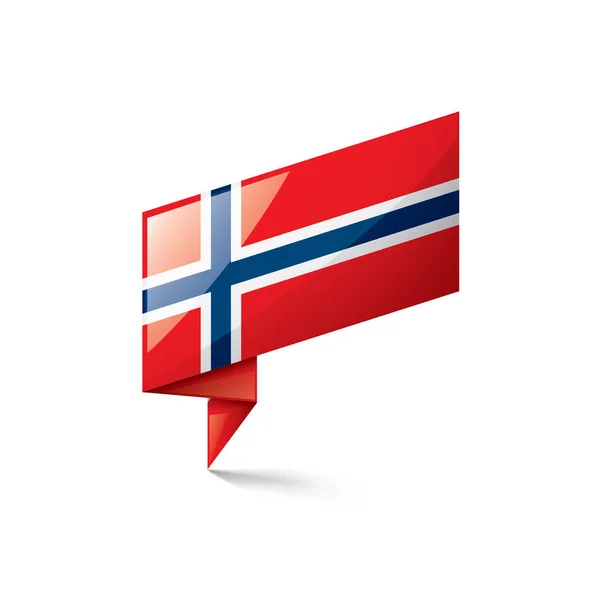 ノルウェーの国旗は、白の背景にベクトル画像 — ストックベクタ