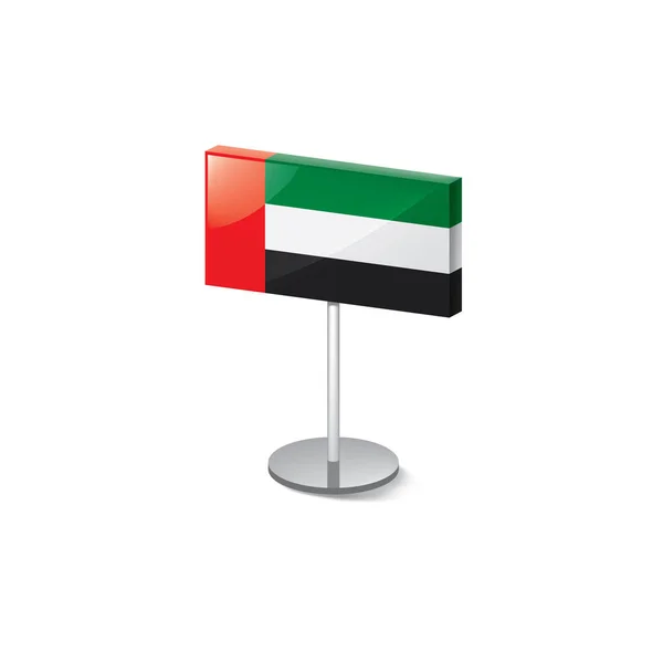 Vlajka Spojených arabských emirátů, vektorové ilustrace na bílém pozadí — Stockový vektor