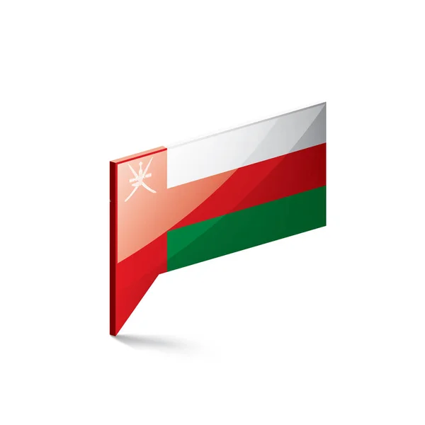 Omanische Flagge, Vektorillustration auf weißem Hintergrund — Stockvektor