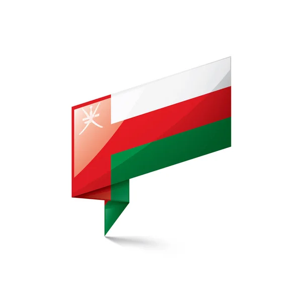 Omanische Flagge, Vektorillustration auf weißem Hintergrund — Stockvektor