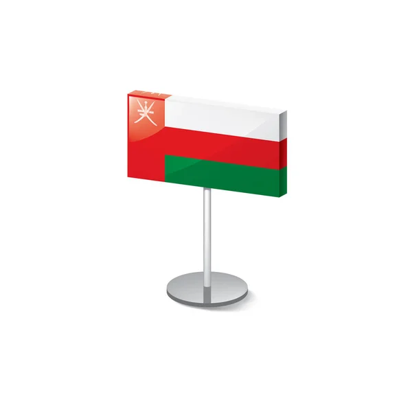 De vlag van Oman, vectorillustratie op een witte achtergrond — Stockvector