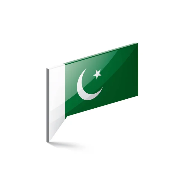 Bandera de Pakistán, ilustración vectorial sobre fondo blanco — Vector de stock