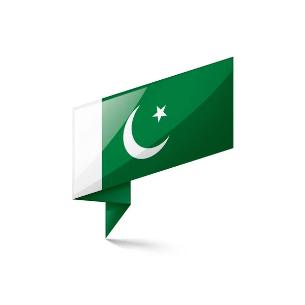 Pakistan flagga, vektor illustration på en vit bakgrund — Stock vektor