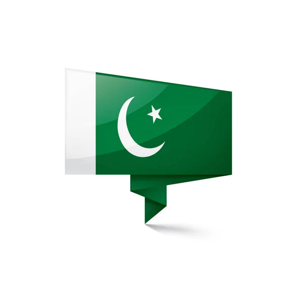 Bandiera Pakistan, illustrazione vettoriale su sfondo bianco — Vettoriale Stock