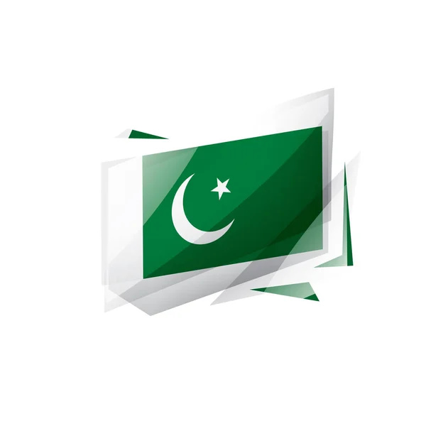 Drapeau du Pakistan, illustration vectorielle sur fond blanc — Image vectorielle