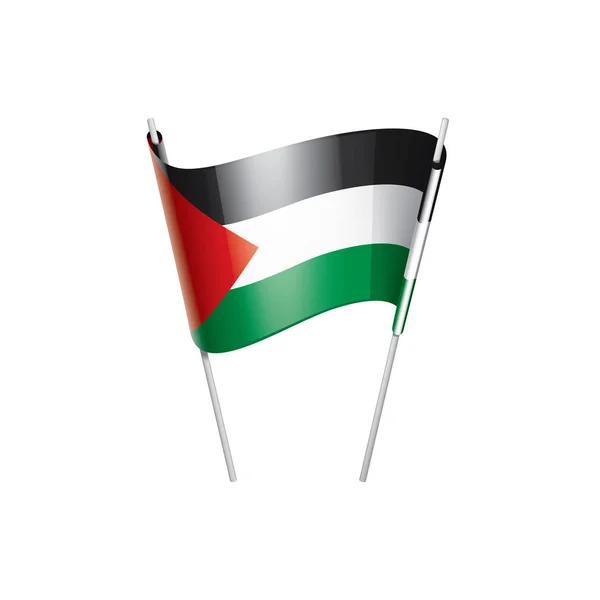 Bendera Palestina, ilustrasi vektor pada latar belakang putih - Stok Vektor