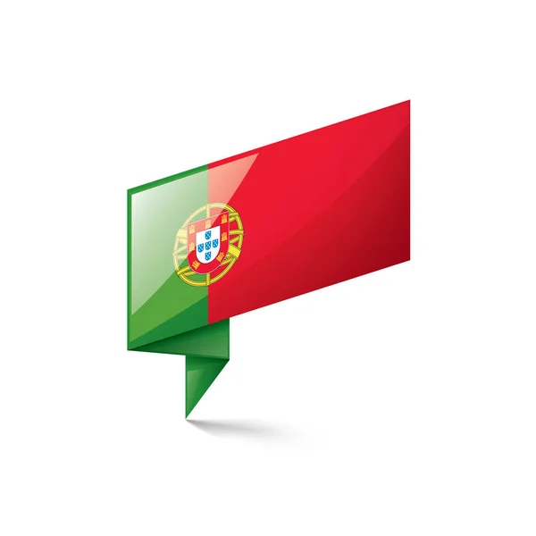 Portugal flagga, vektorillustration på vit bakgrund — Stock vektor