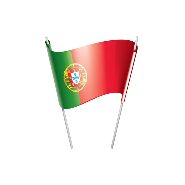 Portogallo bandiera, illustrazione vettoriale su sfondo bianco — Vettoriale Stock