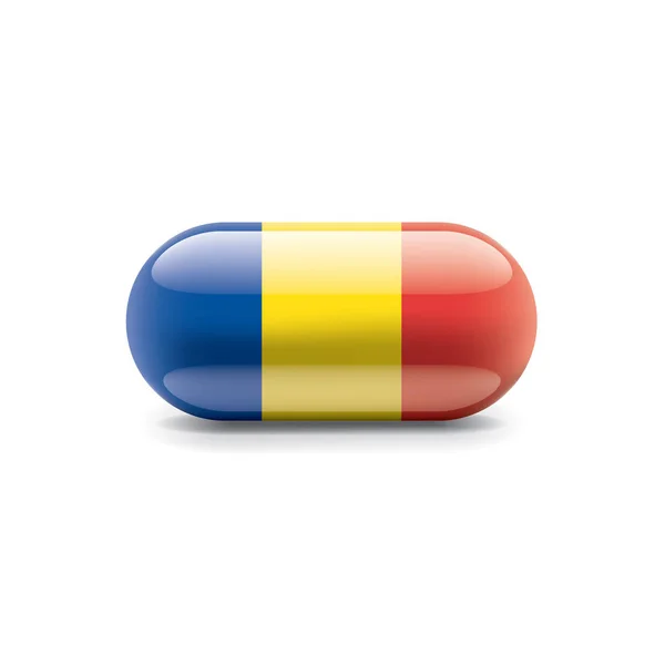 Roménia bandeira, ilustração vetorial sobre um fundo branco —  Vetores de Stock