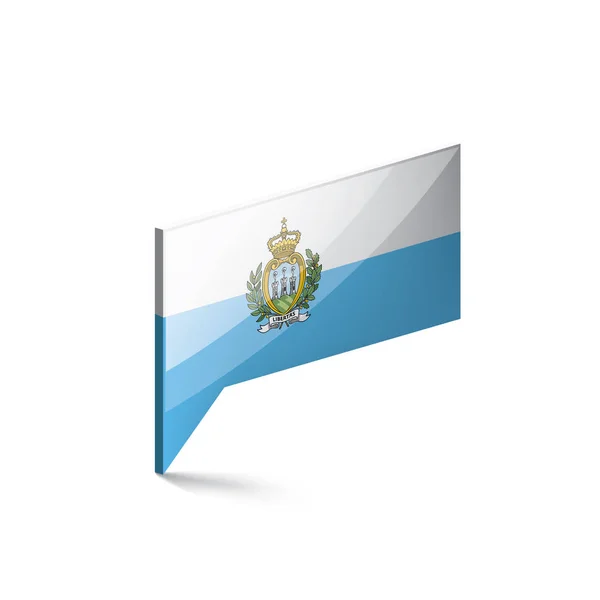 Bandeira de San Marino, ilustração vetorial sobre um fundo branco —  Vetores de Stock