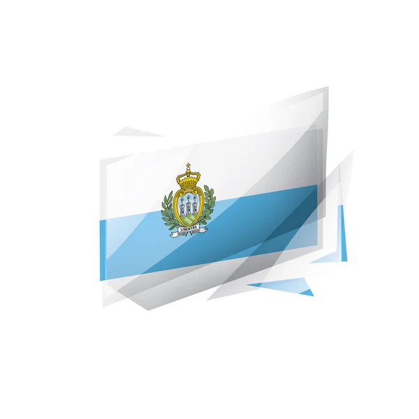 Bandeira de San Marino, ilustração vetorial sobre um fundo branco — Vetor de Stock
