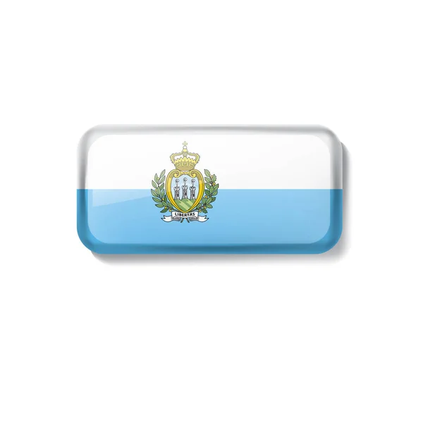 Bandera de San Marino, ilustración vectorial sobre fondo blanco — Vector de stock