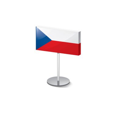 Çek Cumhuriyeti bayrağı, beyaz bir arka plan üzerinde vektör çizim