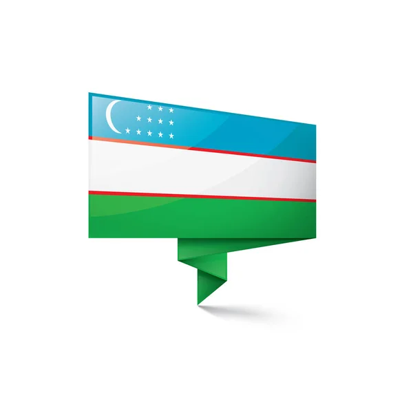 乌兹别克斯坦国旗，白色背景上的矢量插图 — 图库矢量图片