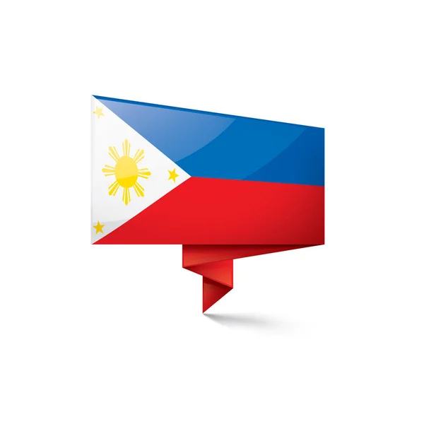 Bandera de Filipinas, ilustración vectorial sobre fondo blanco — Archivo Imágenes Vectoriales