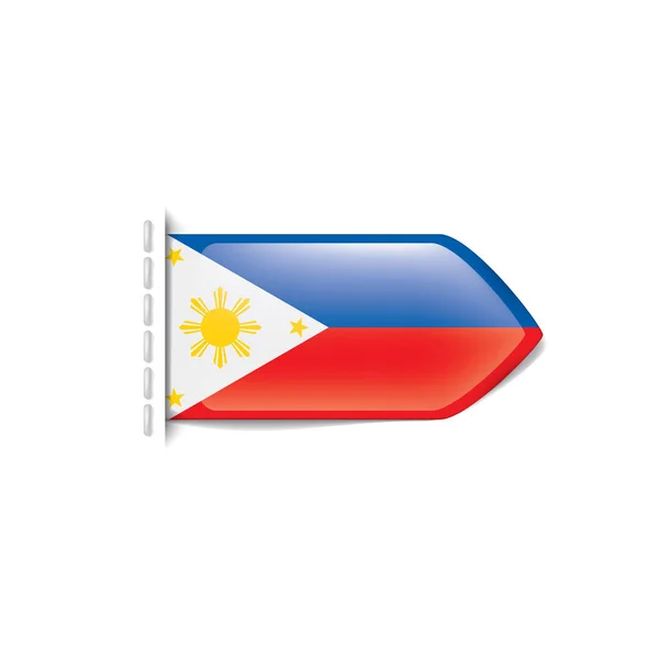 Bandera de Filipinas, ilustración vectorial sobre fondo blanco — Vector de stock