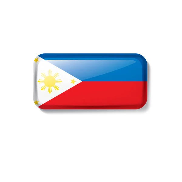 Bandera de Filipinas, ilustración vectorial sobre fondo blanco — Archivo Imágenes Vectoriales