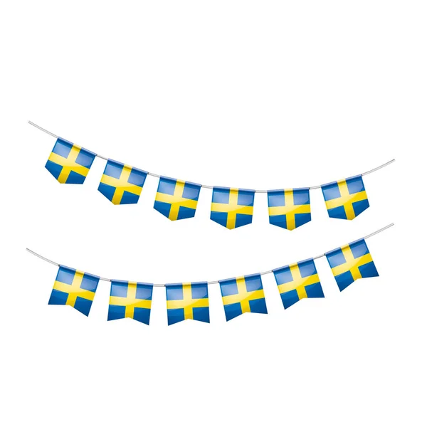 Flaga Szwecji, wektor ilustracja na białym tle — Wektor stockowy