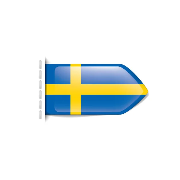 スウェーデン国旗、白の背景にベクトル画像 — ストックベクタ