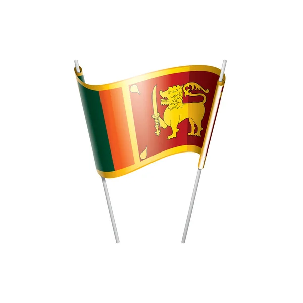 Sri Lanka National Flagga Vektor Illustration Vit Bakgrund — Stock vektor