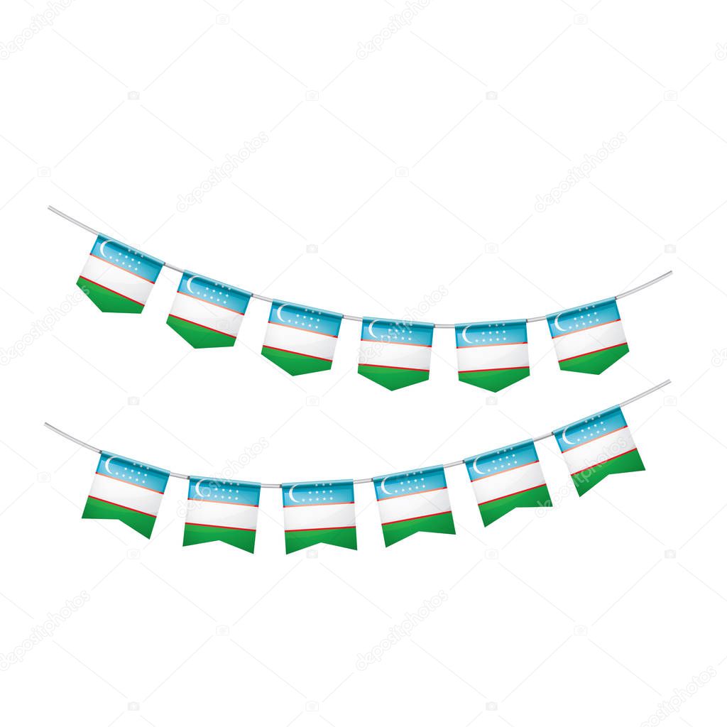 Uzbekistan flag, vector illustration on a white background