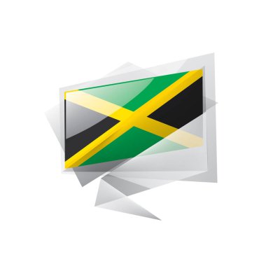 Jamaika bayrağı, beyaz arkaplanda vektör illüstrasyonu