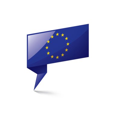 Beyaz arka planda Avrupa Birliği bayrağı ve vektör illüstrasyonu