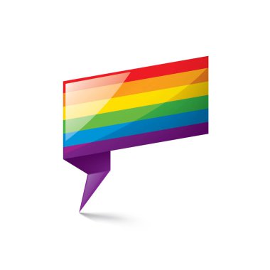 Beyaz arkaplanda sallanan bir gökkuşağı bayrağını yönlendir