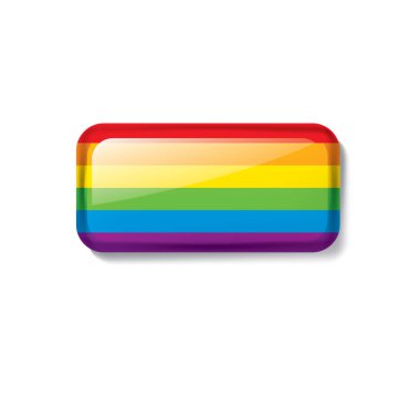 Beyaz arkaplanda sallanan bir gökkuşağı bayrağını yönlendir