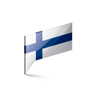 Finlandiya bayrağı, beyaz bir arka plan üzerinde vektör çizim