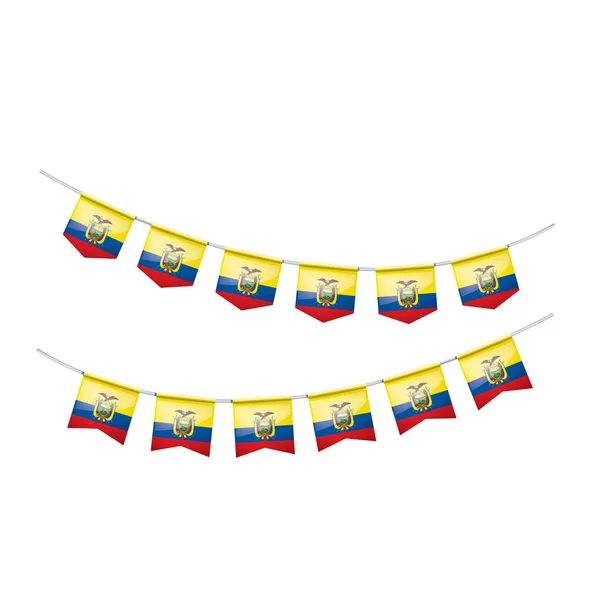 Bandera de Ecuador, ilustración vectorial sobre fondo blanco — Vector de stock