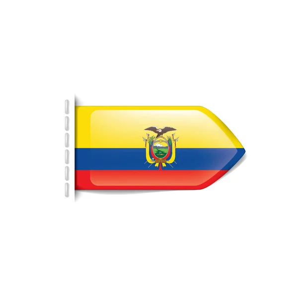 Vlajka Ekvádoru, vektorové ilustrace na bílém pozadí — Stockový vektor