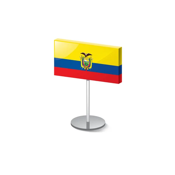Bandera Nacional Ecuador Ilustración Vectorial Sobre Fondo Blanco — Vector de stock