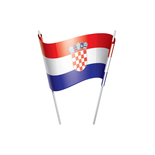 克罗地亚旗子, 矢量例证在白色背景 — 图库矢量图片