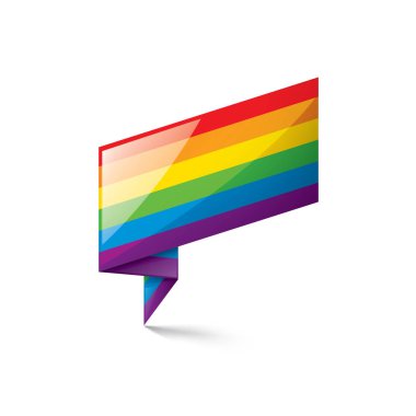 Beyaz arkaplanda sallanan bir gökkuşağı bayrağını yönlendir