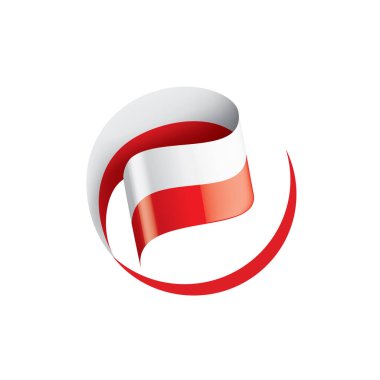 Polonya bayrağı, beyaz arkaplanda vektör illüstrasyonu