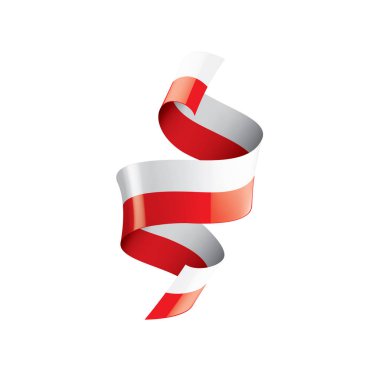 Polonya bayrağı, beyaz arkaplanda vektör illüstrasyonu