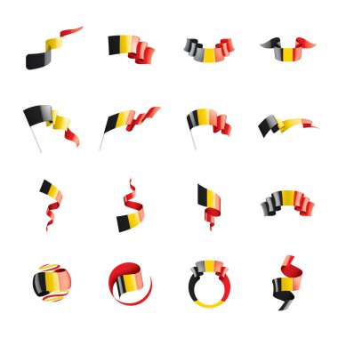 Beyaz arkaplanda Belçika bayrağı, vektör illüstrasyonu