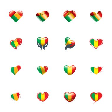 Mali bayrağı, beyaz bir arka plan üzerinde vektör çizim.