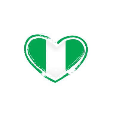 Nijerya bayrak, beyaz bir arka plan üzerinde vektör çizim.