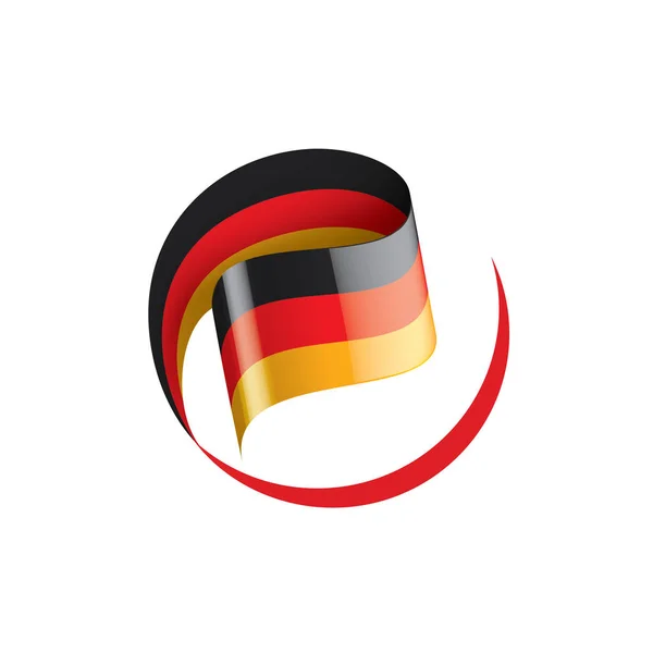 Σημαία Γερμανίας, διανυσματική απεικόνιση σε λευκό φόντο — Διανυσματικό Αρχείο