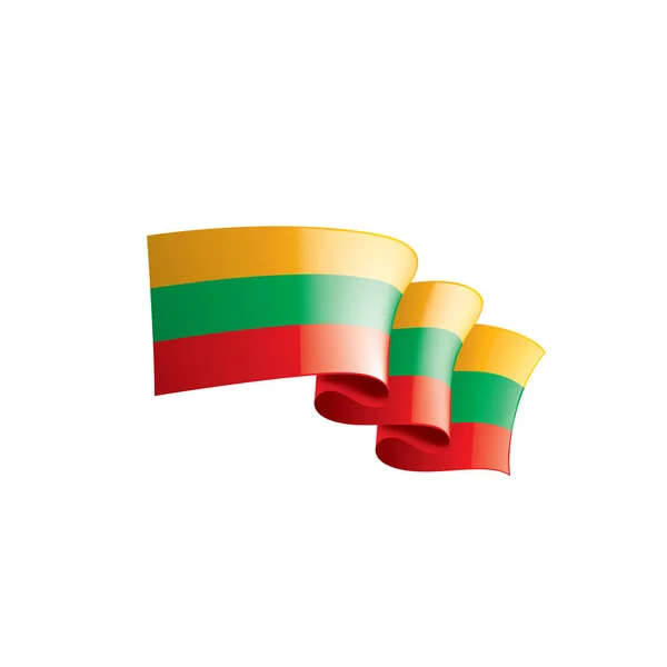 Bendera Lithuania, ilustrasi vektor pada latar belakang putih. - Stok Vektor