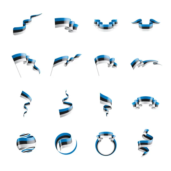 에스토니아 국기, 흰 배경 위의 벡터 그림 — 스톡 벡터