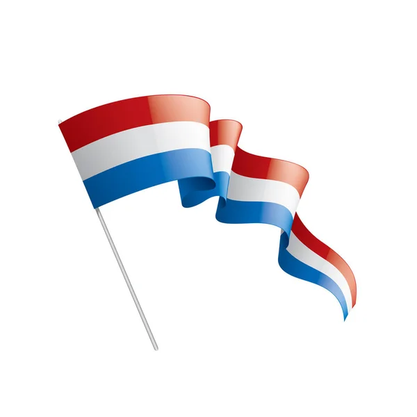 荷兰国旗，白色背景上的矢量插图 — 图库矢量图片
