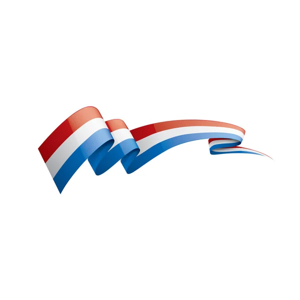 Nizozemská vlajka, vektorová ilustrace na bílém pozadí — Stockový vektor