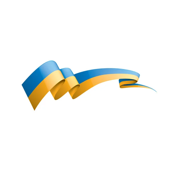 ウクライナの旗白い背景のベクトルイラスト — ストックベクタ