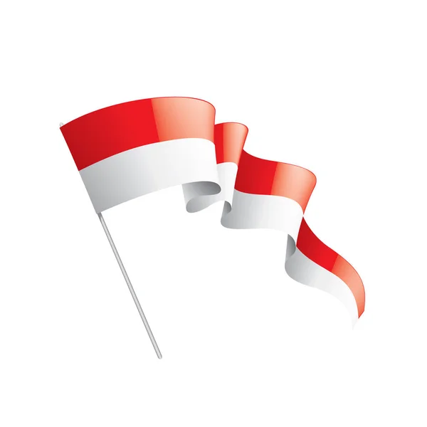 Bendera Indonesia, gambar vektor pada latar belakang putih - Stok Vektor