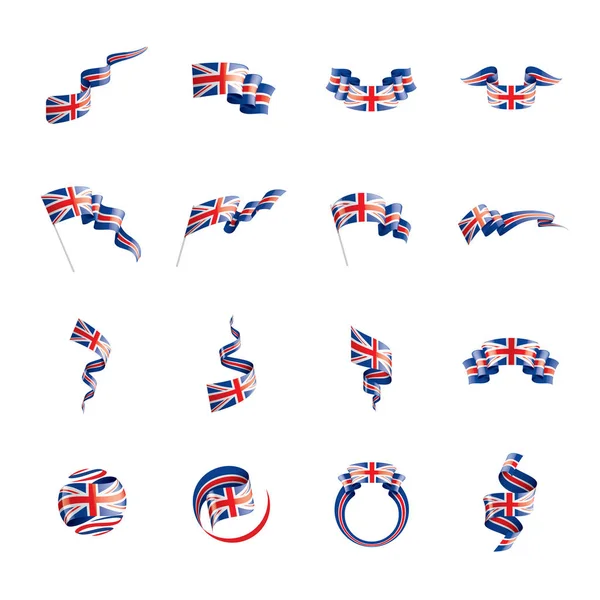 Bandera del Reino Unido, ilustración vectorial sobre fondo blanco — Archivo Imágenes Vectoriales