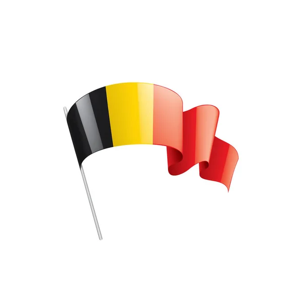 Bandera de Bélgica, ilustración vectorial sobre fondo blanco — Vector de stock