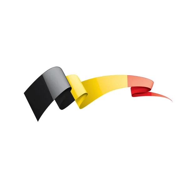 Σημαία Βελγίου, διανυσματική απεικόνιση σε λευκό φόντο — Διανυσματικό Αρχείο